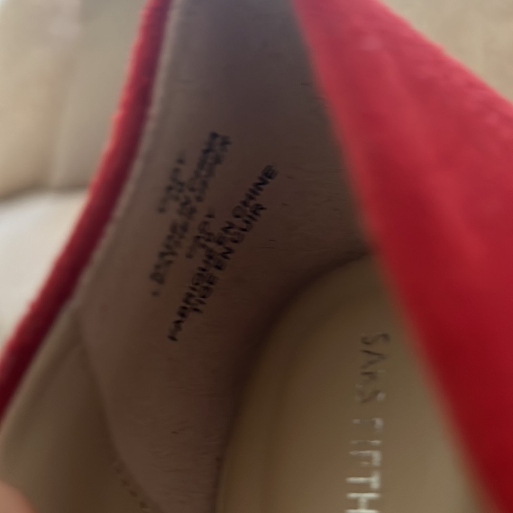 Saks Fifth Avenue Red Heels - Picture 3 of 8